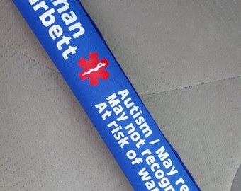 Autism Seatbelt Cover - Medical Alert Seatbelt Cover - Special Needs Seatbelt Cover - Cerebral Palsy - Down Syndrome - Brain Aneurysm