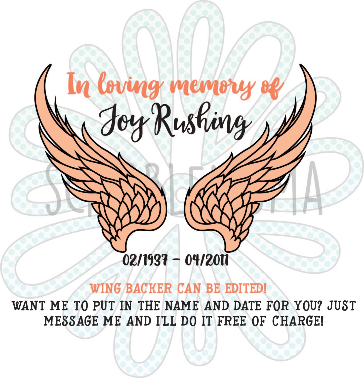 In Loving Memory SVG Cut File Memorial Angel Wings by ...