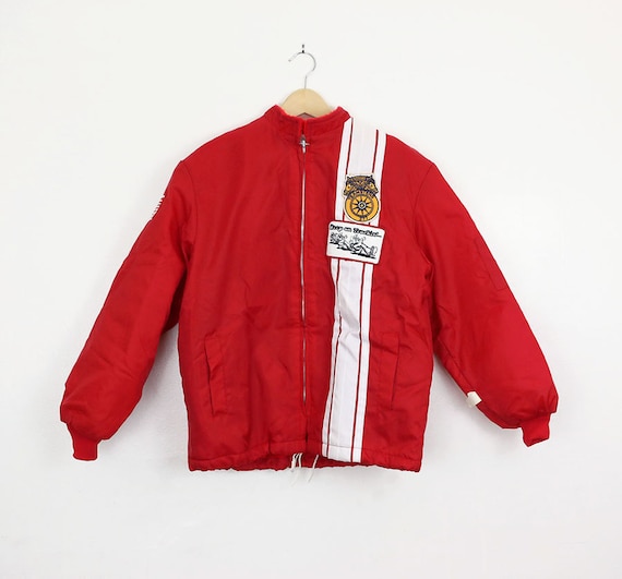 Vintage Red Teamsters Jacket with KEEP ON TRUCKIN' patch