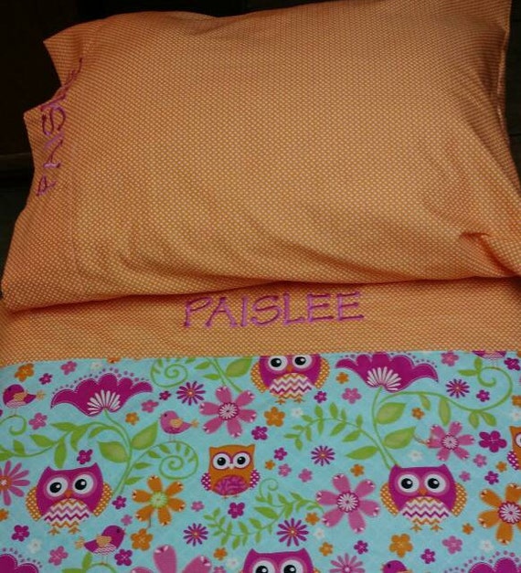 Owls Toddler Blanket and Pillowcase Set Daycare Blanket and