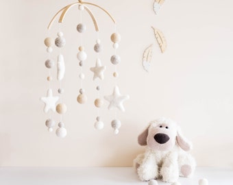 Baby Mobile, Crib Mobile, Cot Mobile, Felt Ball Mobile, Felted Mobile,Felt Pom mobile, Pom Pom Mobile