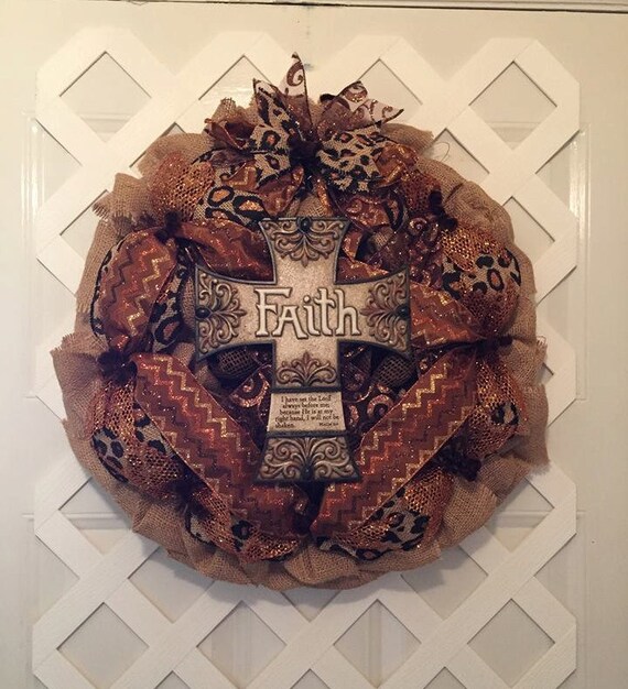 Christian Burlap Wreath - Burlap Cross Wreath - Religious Burlap Wreath - Cross Wreath - Cross - Easter Wreath - Burlap Wreath - Burlap