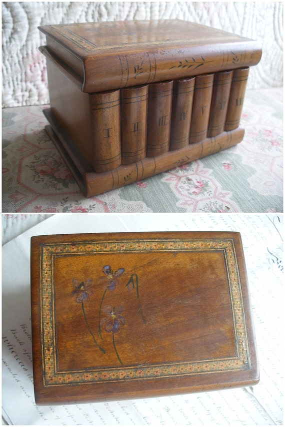 Antique puzzle box Sorrento ware olive wood marquetry