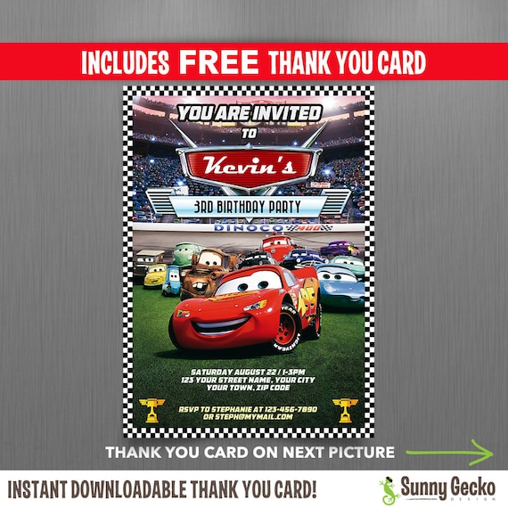 Cars Invitation Card 4