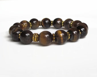 Mens bracelet, Tigers Eye bracelet, mens gift idea, boyfriend gift, mens beaded bracelet, mens jewellery uk, mens jewelry