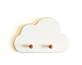 White cloud Wall Hooks , formica , birch , nursery room , room decor