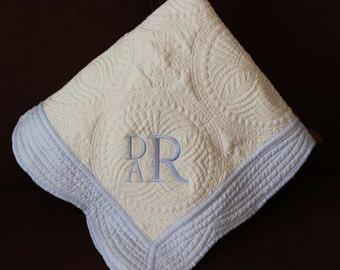 Heirloom Baby Quilt /Monogrammed---NEW Colors!