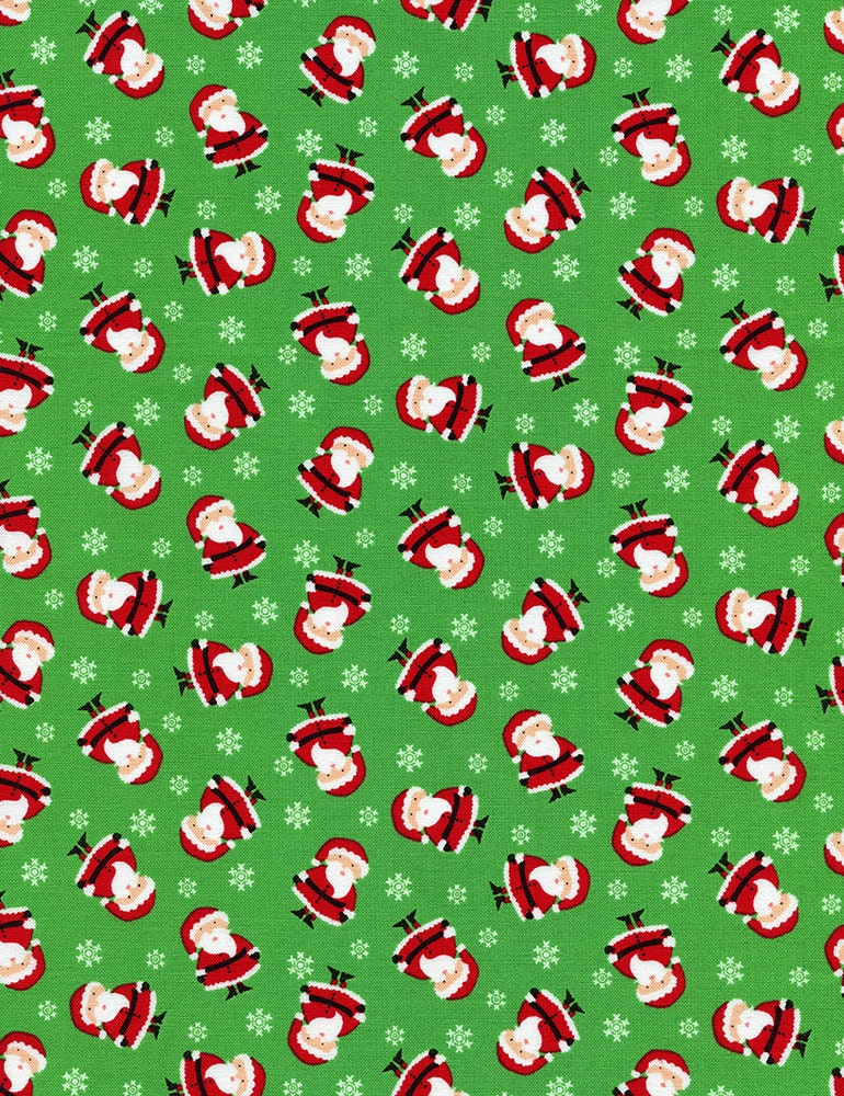 Santa Claus Fabric Timeless Treasures Mini C2250 Green