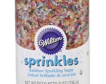 Rainbow Sparkling Sugar Sprinkles - Wilton Edible Sprinkles - Rainbow Sugar Sprinkles - Cake, Cookie, Cupcake Sprinkles