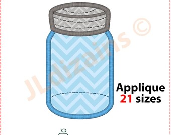 Mason jar applique design. Mason jar embroidery design. Embroidery designs mason jar. Ball jar applique. Machine embroidery design