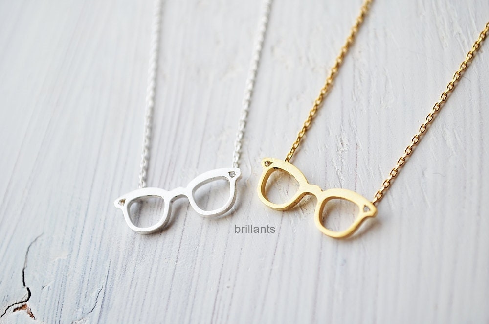 Glasses pendant necklace Glasses necklace Everyday necklace