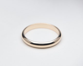 14K Solid Gold Ring, Plain Gold Ring Band. Yellow Gold, Simple Wedding Band. Choose Thin or Wide. Custom Size Handmade to Order!