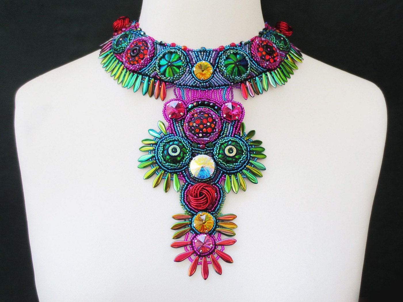 crystal statement necklace serenity tribal statement