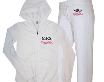 white bride sweatsuit