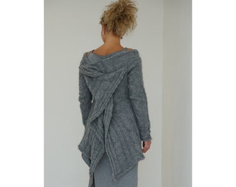 Off Shoulder Top, Plus Size Sweater, Knit Sweater Dress, Women Sweater, Women Pullover, Loose Knit Top, Cape Top, Graphite Top, Designer Top