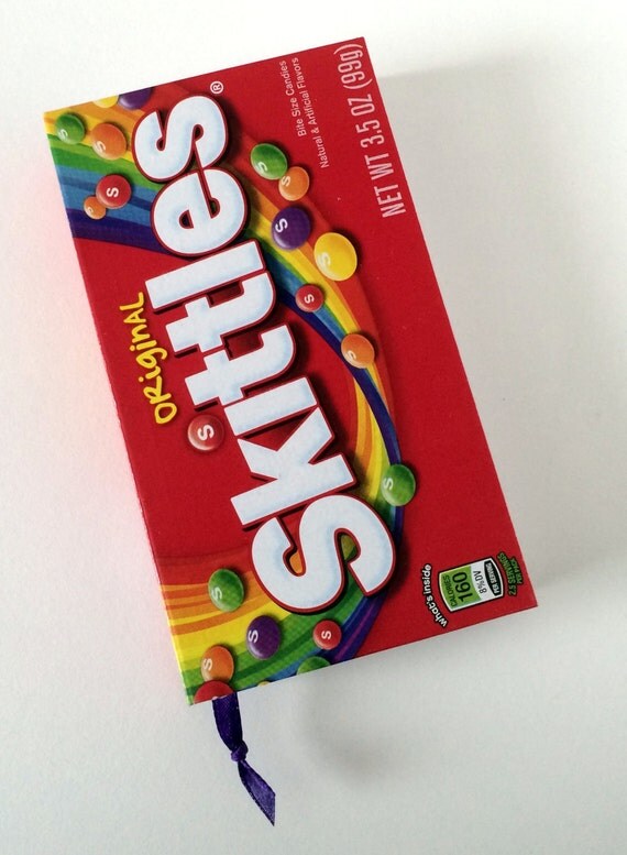 Skittles Recycled Candy Box Journal or by MyMindfulCreations