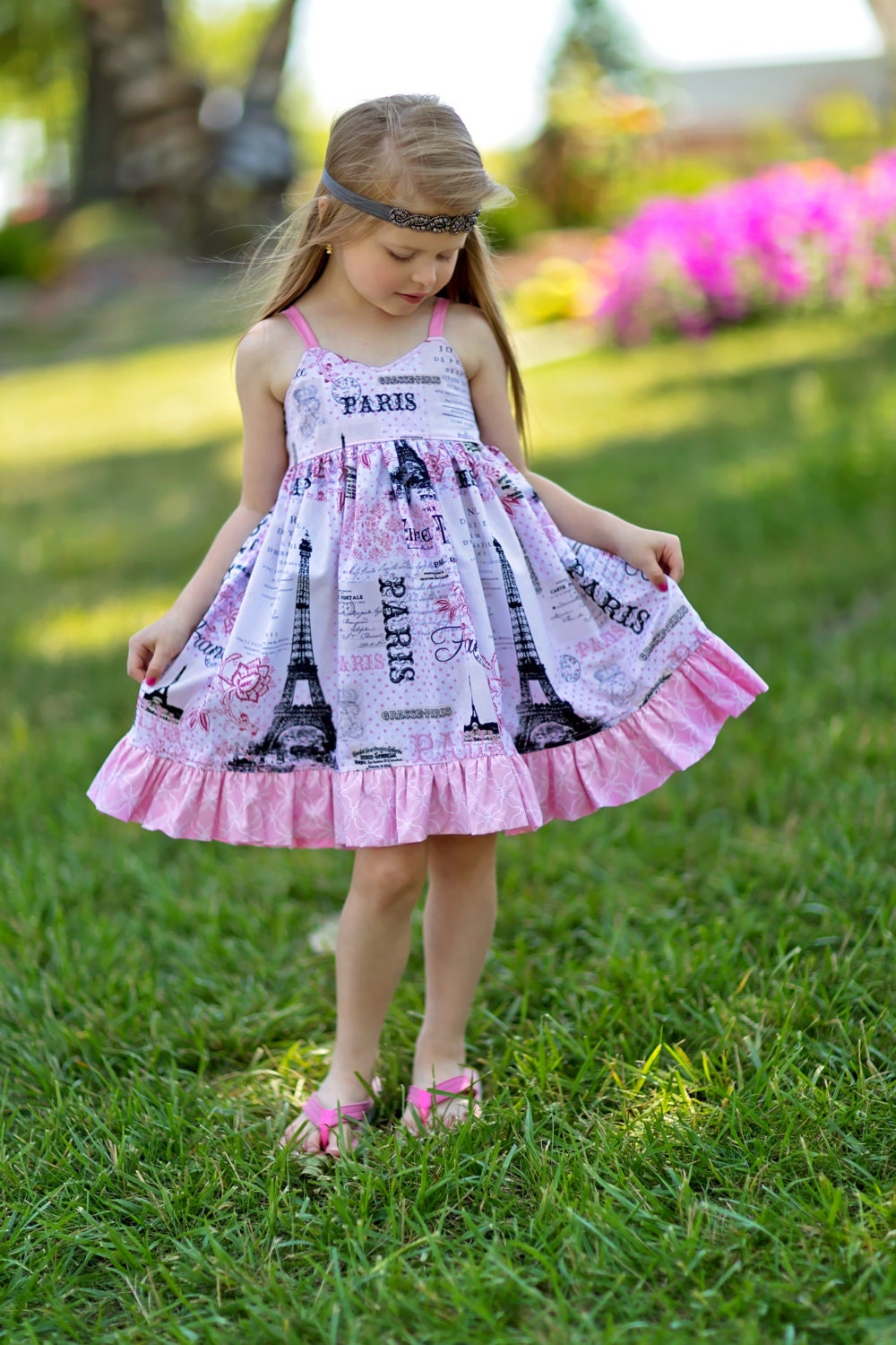 Girls Paris Dress Girls Parisian Dress Girls Eiffel Tower