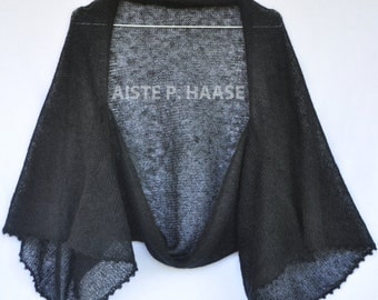 Bolero, Black Knitted Bolero, Mohair Bolero, Wedding Bolero, Mohair Jacket, Bridal Bolero, Knitted Shoulder Wrap, Summer Jacket