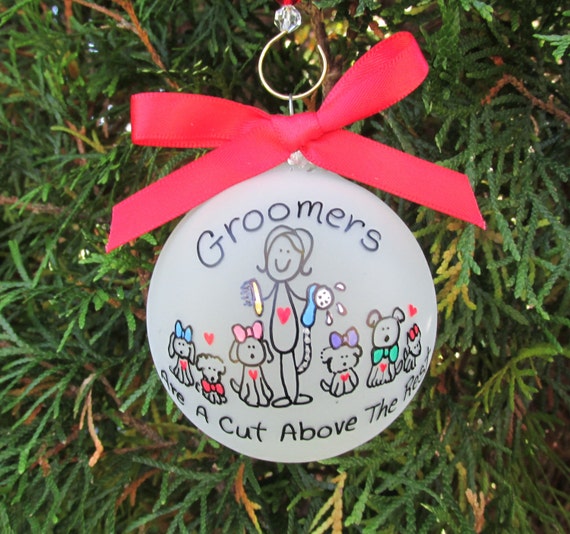 Adorable Dog Groomer Christmas Ornament