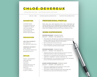 Interior design resume layout