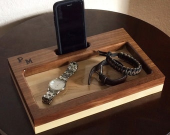 Docking Station, Charging Station, iPhone Dock, Nightstand Organizer, Personalized Gift, Tech Organizer, Anniversary Gift, Christmas Gift