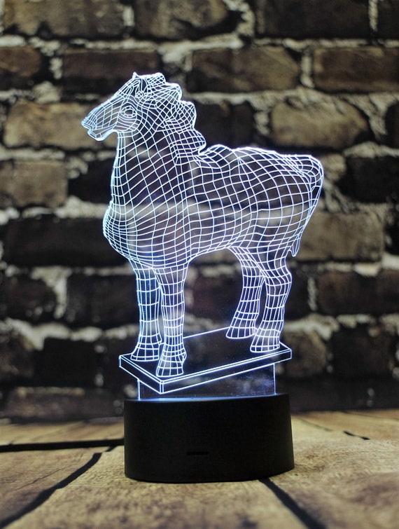 Horse LED Night Light Lamp 3D by Golightz on Etsy