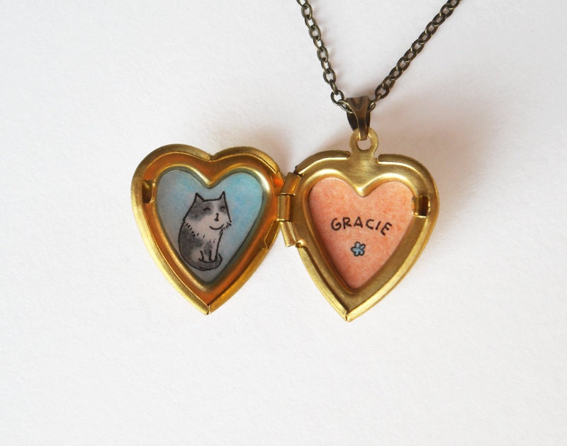 Custom Pet Portrait Necklace with Personalized Name