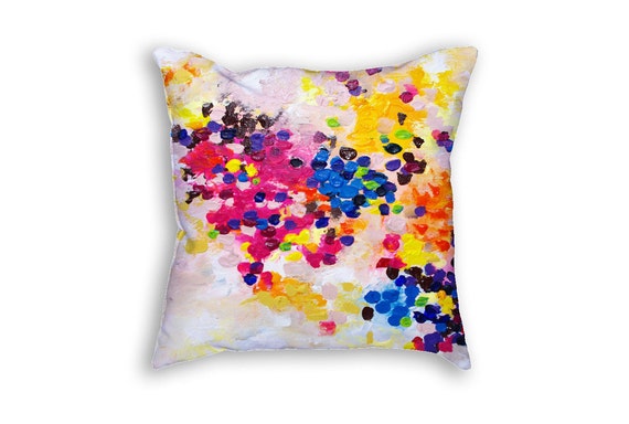 Colorful pillows Accent pillow Art pillow 18x18 pillow cover Couch 