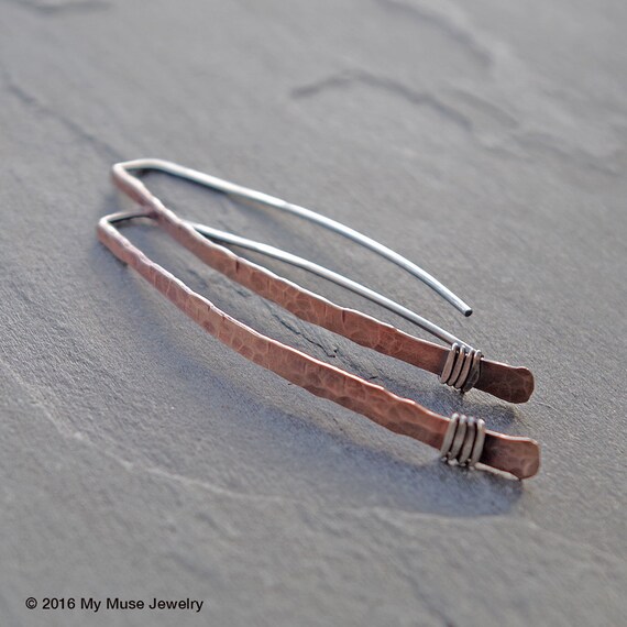 Sterling Silver and Bronze Oxidized Rustic by mymusejewelry