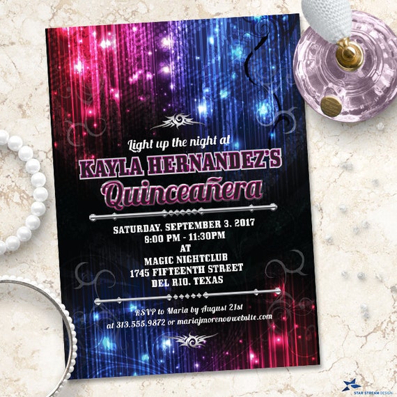 Club Themed Sweet 16 Invitation 6