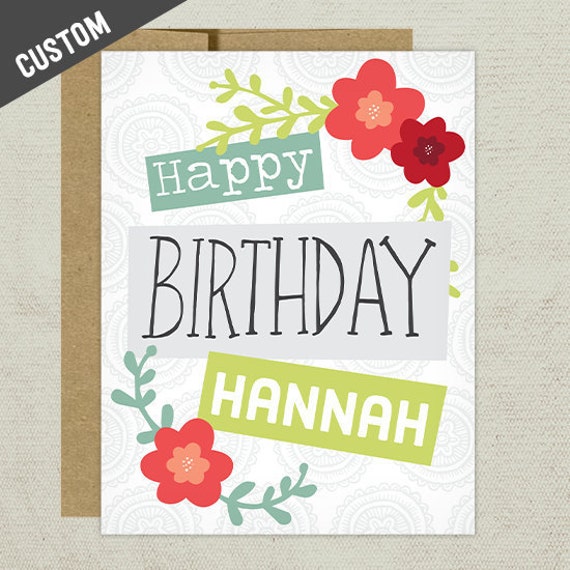 Custom Happy Birthday Greeting Card custom birthday card