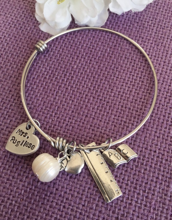 Teacher Bracelet Teacher Gift Personalized by DesignsByTeraW