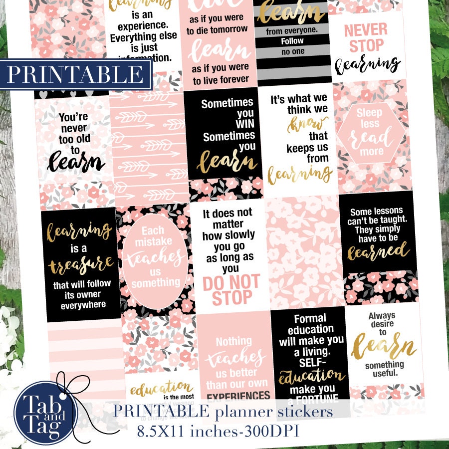 printable quotes planner stickers for mambi happy planner