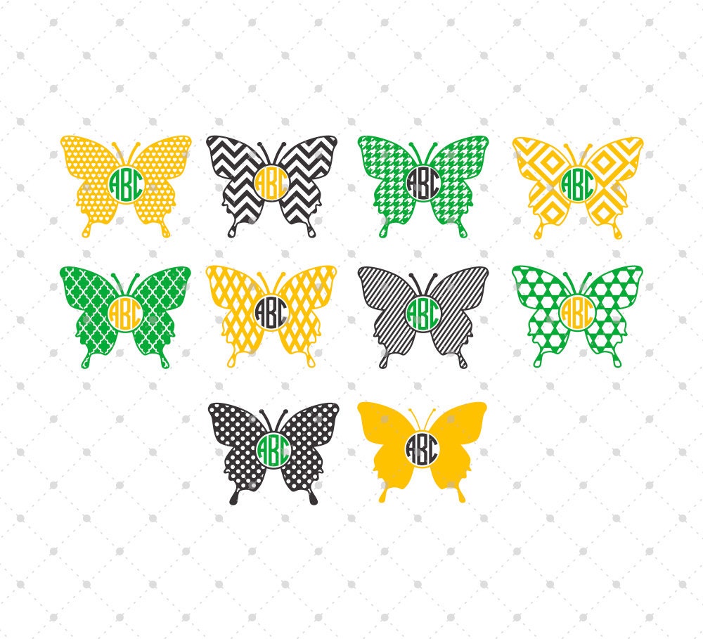 Download Butterfly Monogram Frames svg cut files for Cricut Silhouette
