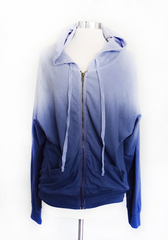 Ombre Hoodie Gradient Zip Up Hoodie Relaxed Cozy by AMOXTLILA