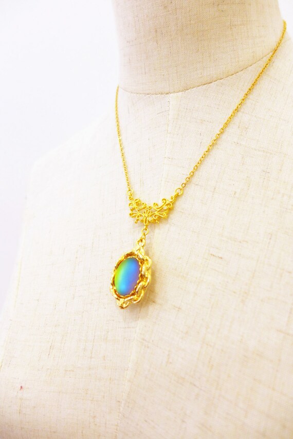 Color Changing Necklace Gold Bridal Necklace Gold by ChusCraft