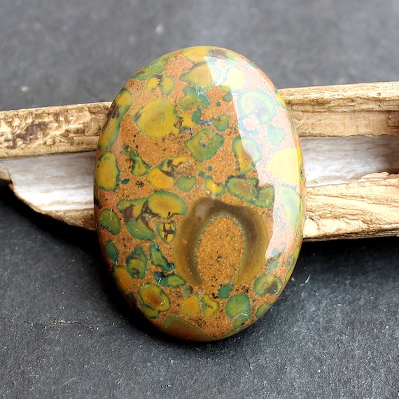 Bamboo Jasper Cabochon 37x26x5 mm 53.55 ct Oval by QolorJewels