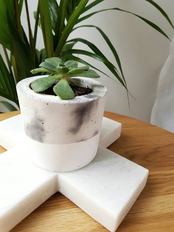 Mini Concrete Marble Indoor Planter/Tealigh Holder Handmade by