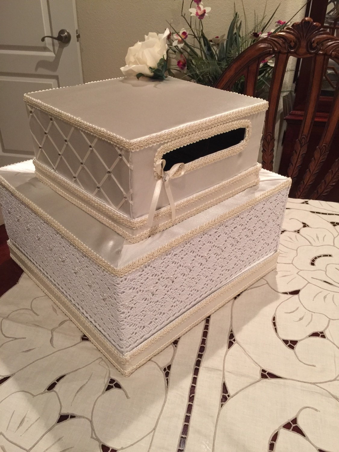 Wedding card box handmade gift box wedding money box