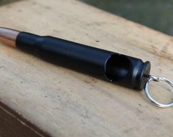 Quick SHIP-Engravable-Black 50 Caliber® Bullet Bottle Opener Keychain-Black Powder Coated Military Bullet Bottle Drink Opener