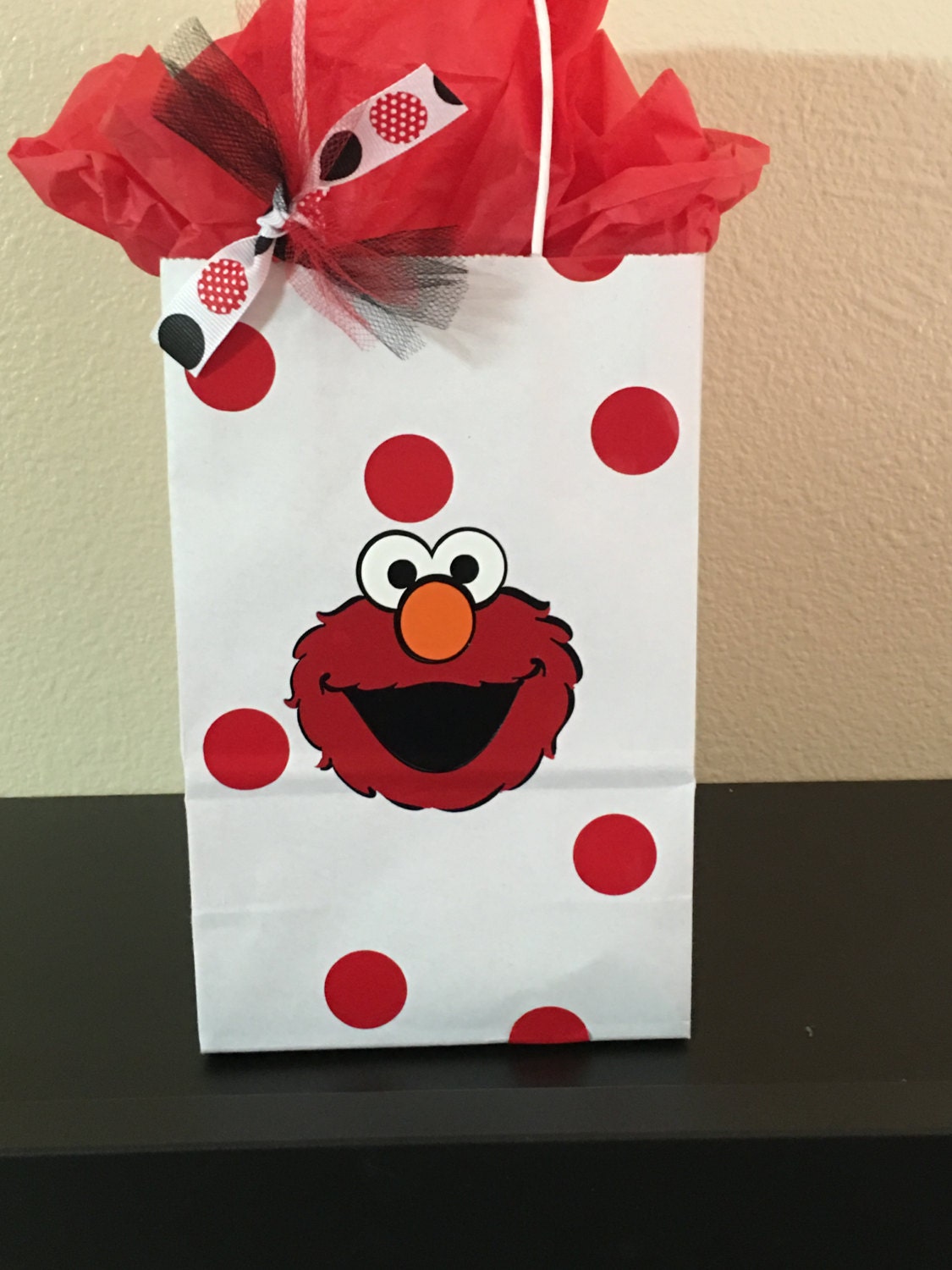 Elmo party favor bags by DivineGlitters on Etsy