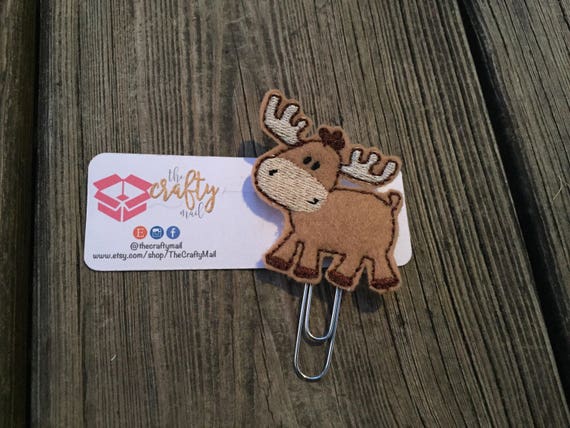 Full boyd Moose Planner Clip/Paper Clip/Feltie Clip. Moose planner clip. Moose feltie. Animal Feltie Clip