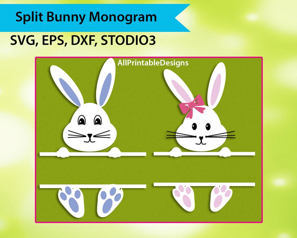 Download Easter Bunny svg Split Bunny Monogram Easter Bunny Monogram