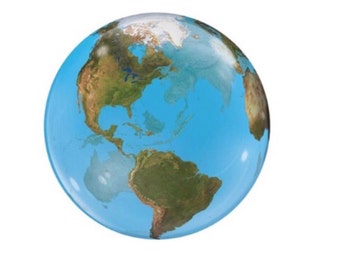 Earth Balloon, 22", Planet Earth, Outer Space Party, Earth Day, World, Globe, Earth Day Party, Birthday Party, space, balloon, balloons