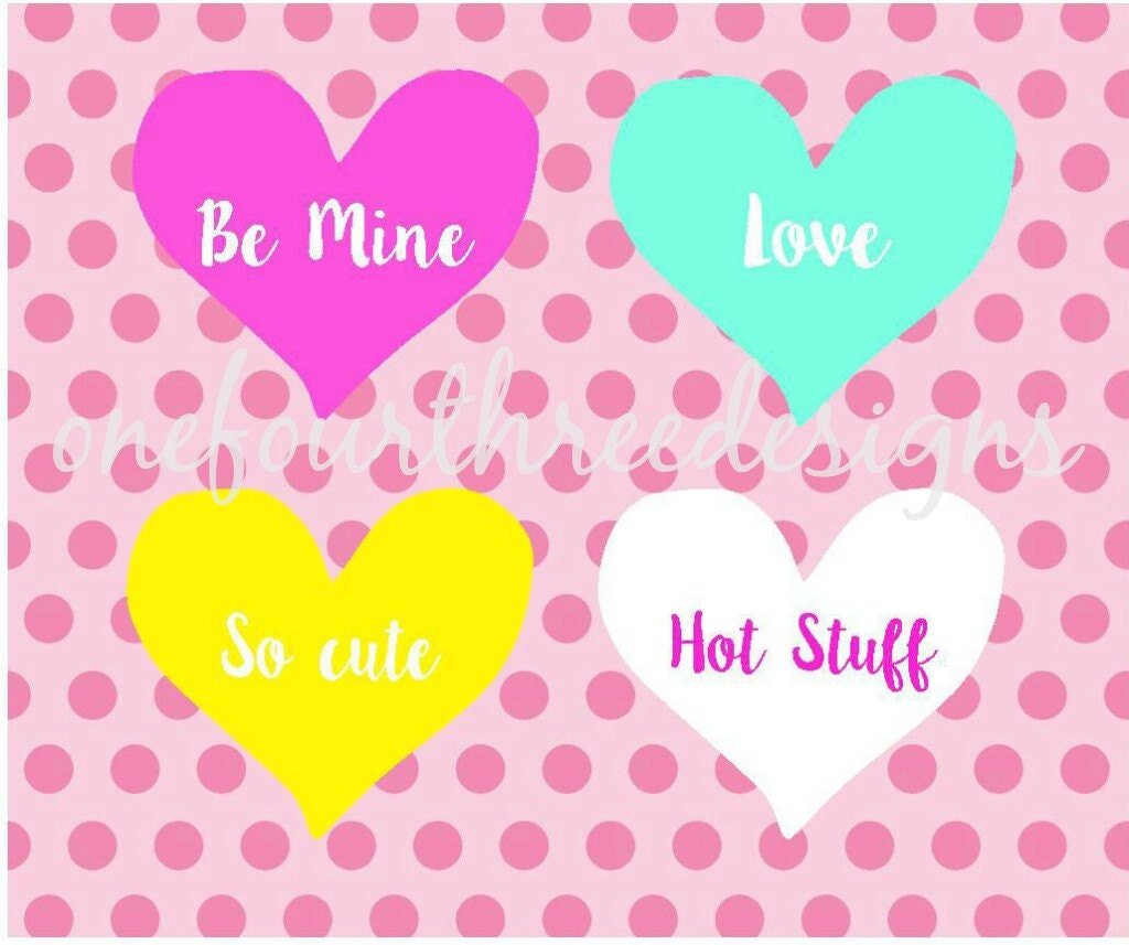 Download Valentine's Day Candy Hearts SVG and JPEG Instant Download