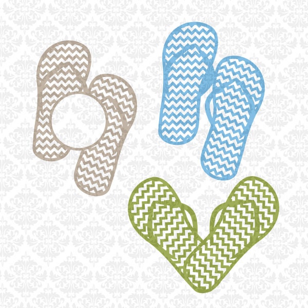 Download Flip Flop flipflops Heart Chevron Monogram SVG STUDIO Ai EPS