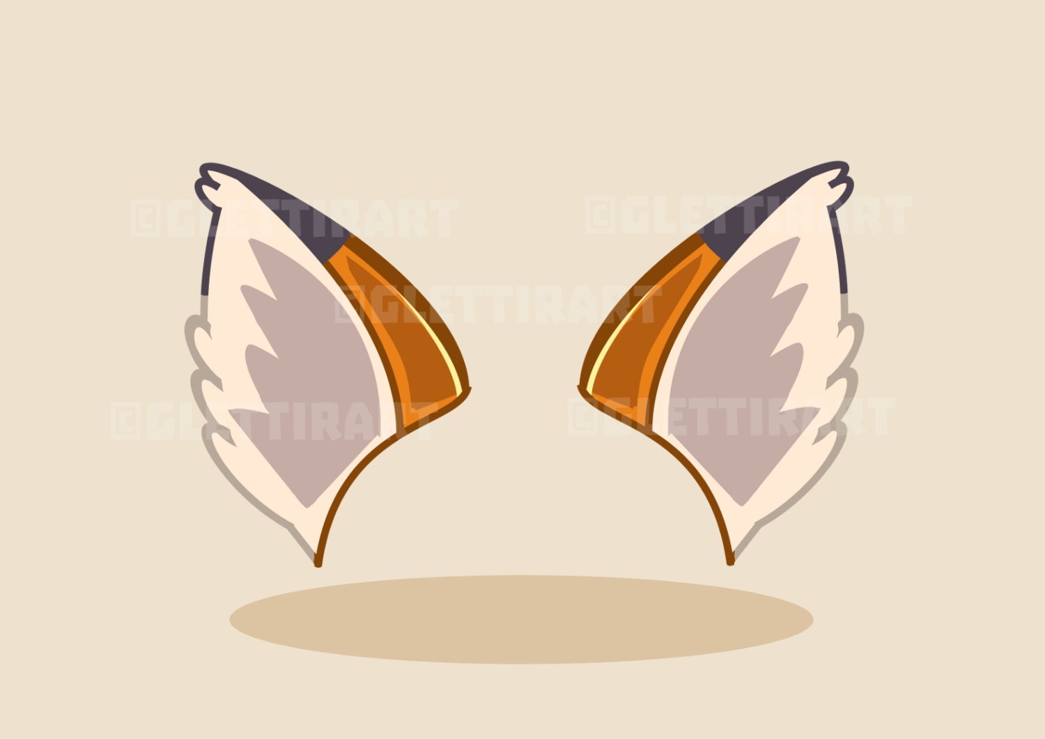 Fox Ears clipart, clipart for personal and commercial use, digital