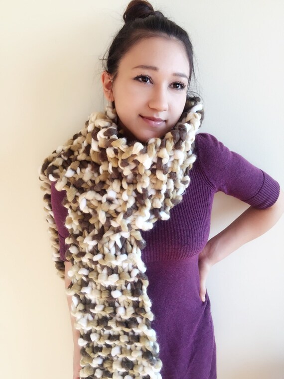 Huge Knit Scarf giant chunky scarf giant knit scarf by yarnhole