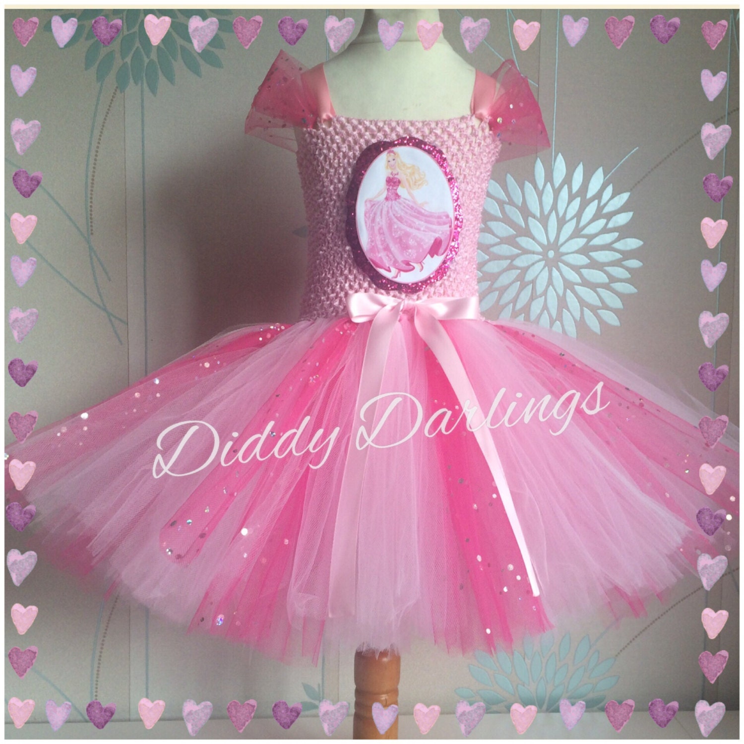 Pink Barbie Style Tutu Dress. Princess Tutu by DiddyDarlings