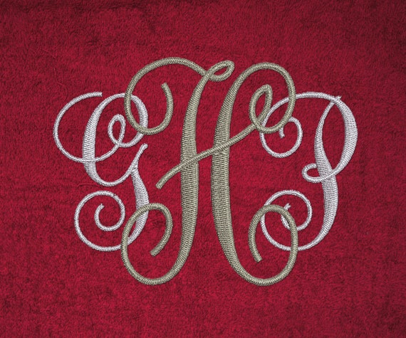 Interlocking Monogram Embroidery Fancy Swirly By Diartimagestitch